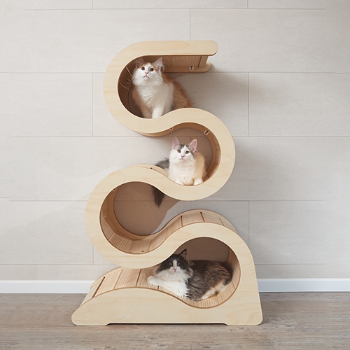 머든제작소]편백 스네이크 캣타워
